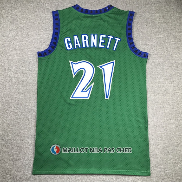 Maillot Minnesota Timberwolves Kevin Garnett NO 21 Hardwood Classics Throwback 1997-98 Vert